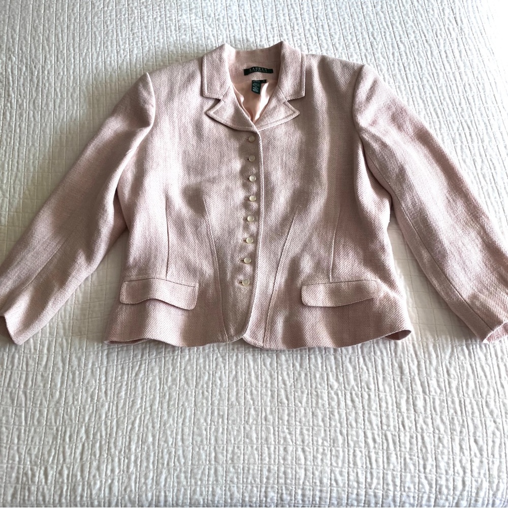 Ralph Lauren Blush Pink Blazer with Pearl Buttons